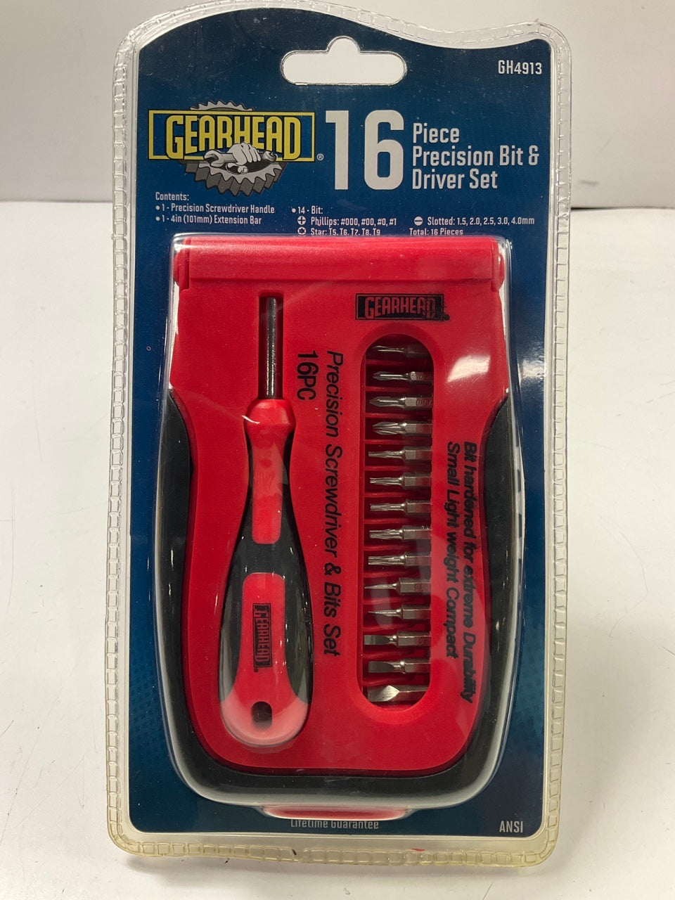 Gearhead GH4913 Precision Bit & Driver Set, 16-Piece