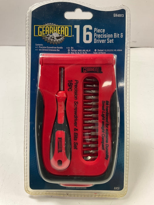 Gearhead GH4913 Precision Bit & Driver Set, 16-Piece