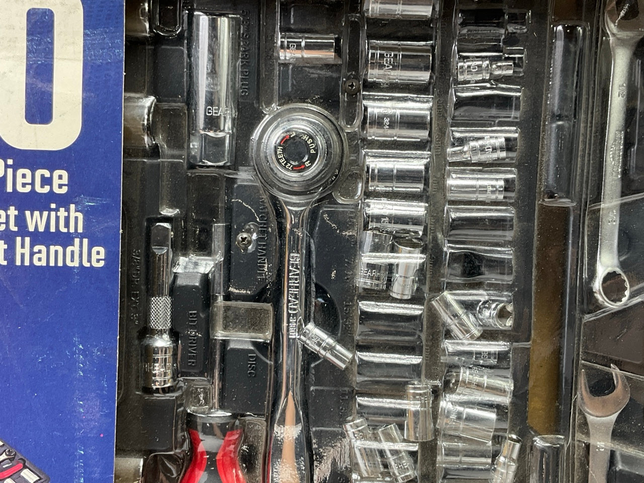 Gearhead GH5602, 100 Piece Mechanic Set Tools With 3-in-1 Ratchet Handle