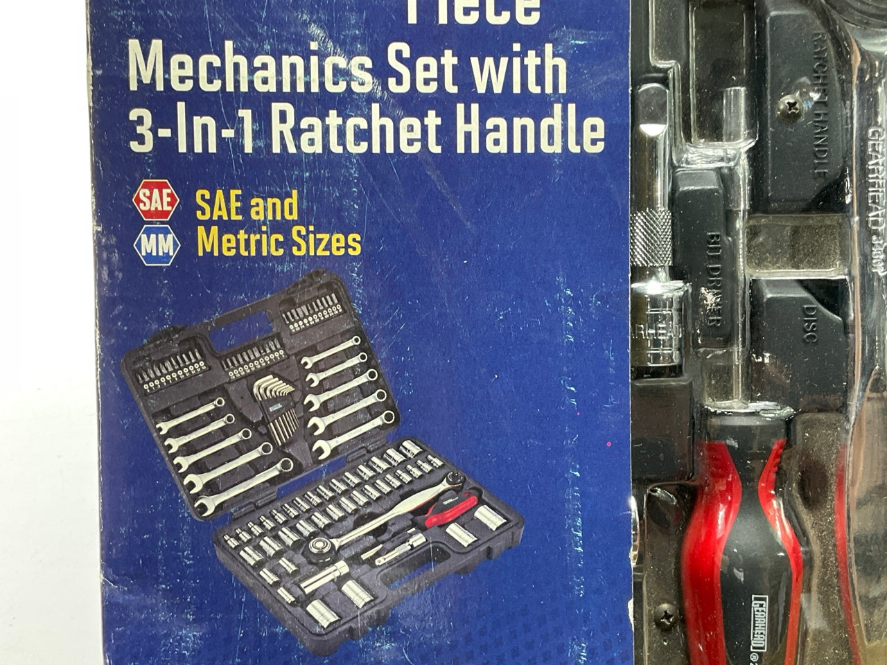 Gearhead GH5602, 100 Piece Mechanic Set Tools With 3-in-1 Ratchet Handle