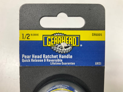 Gearhead GH6005 1/2'' Drive Pear Head Quick Release & Reversible Ratchet Handle