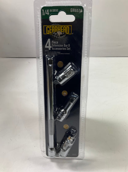 Gearhead GH6074 1/4'' Drive Extension Bar & Accessories Set, 4-Piece