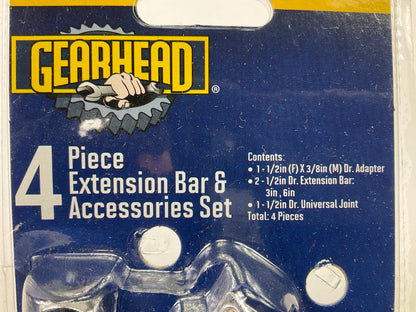 Gearhead GH6077 10'' 4 Pc Extension Bar & Accessories Set