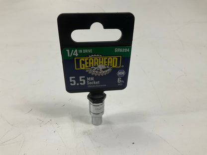 Gearhead GH6204 1/4'' Drive, 6 Point, 5.5mm Metric Socket