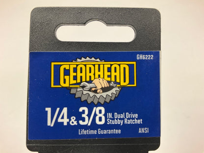Gearhead GH6222 1/4'' & 3/8'' Dual Drive Stubby Socket Ratchet Wrench