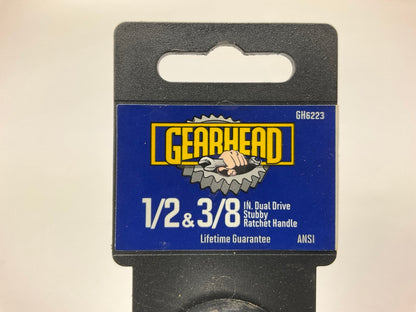 Gearhead GH6223 1/2'' & 3/8'' Dual Drive Stubby Ratchet Handle