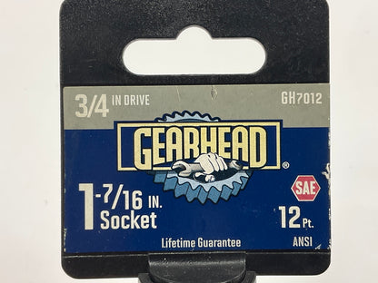 Gearhead GH7012 3/4'' Drive X 1-7/16'' SAE 12PT Socket