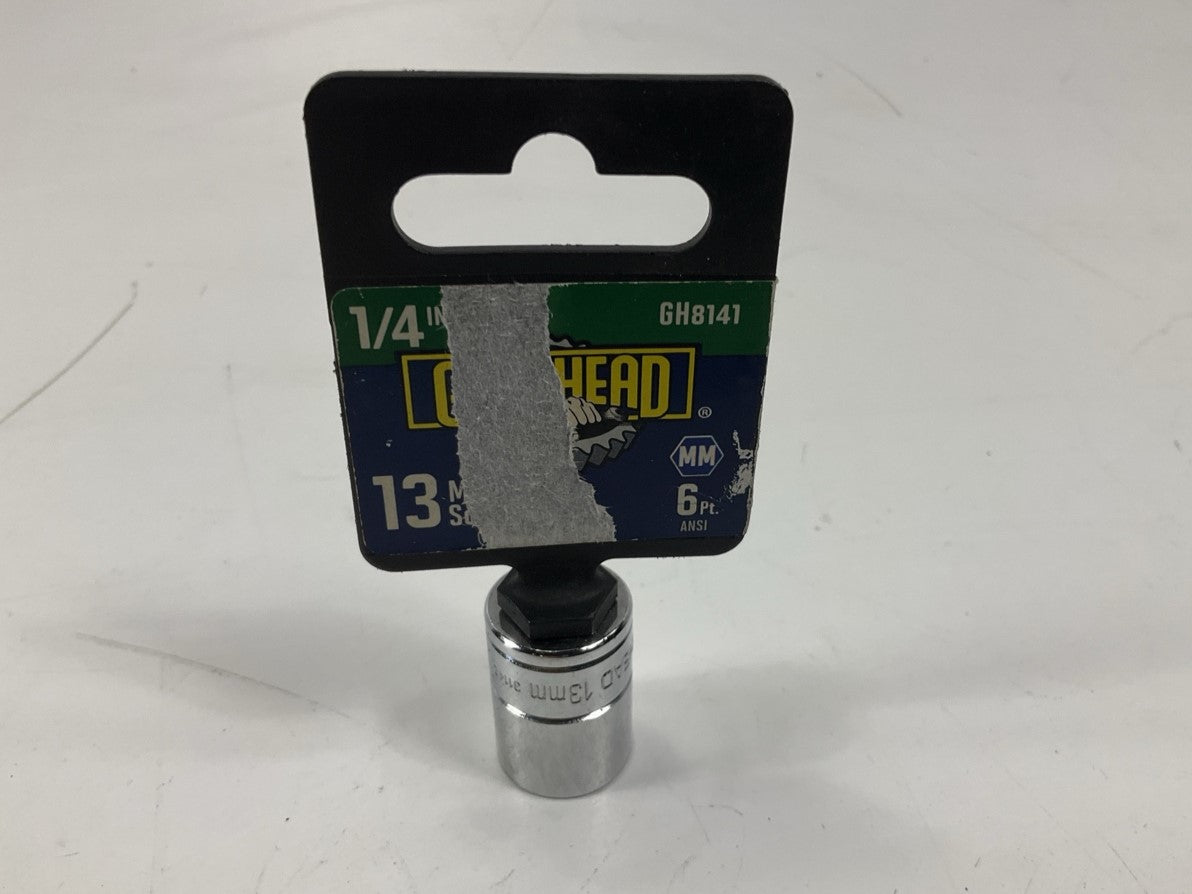 Gearhead GH8141 1/4'' Drive, 6 Point, 13mm Metric Socket
