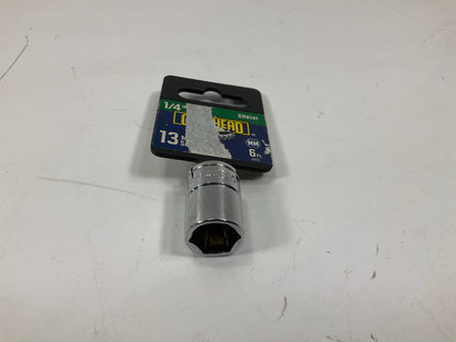Gearhead GH8141 1/4'' Drive, 6 Point, 13mm Metric Socket