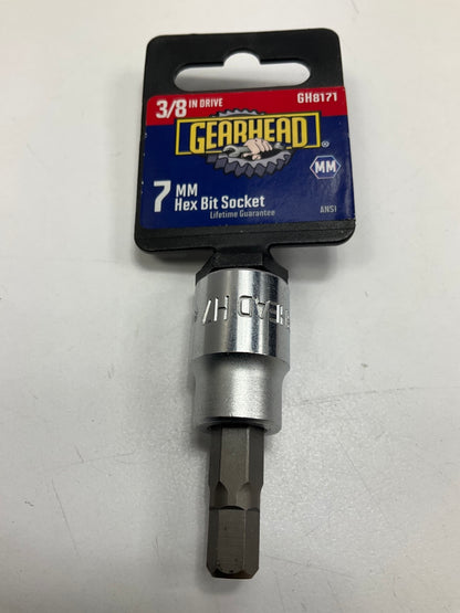 Gearhead GH8171 7mm Metric Hex Bit Socket, 3/8'' Drive