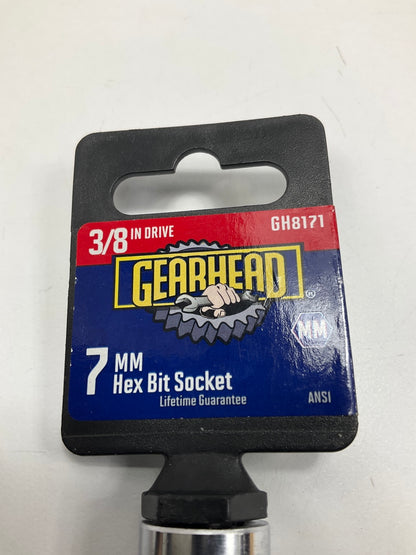 Gearhead GH8171 7mm Metric Hex Bit Socket, 3/8'' Drive