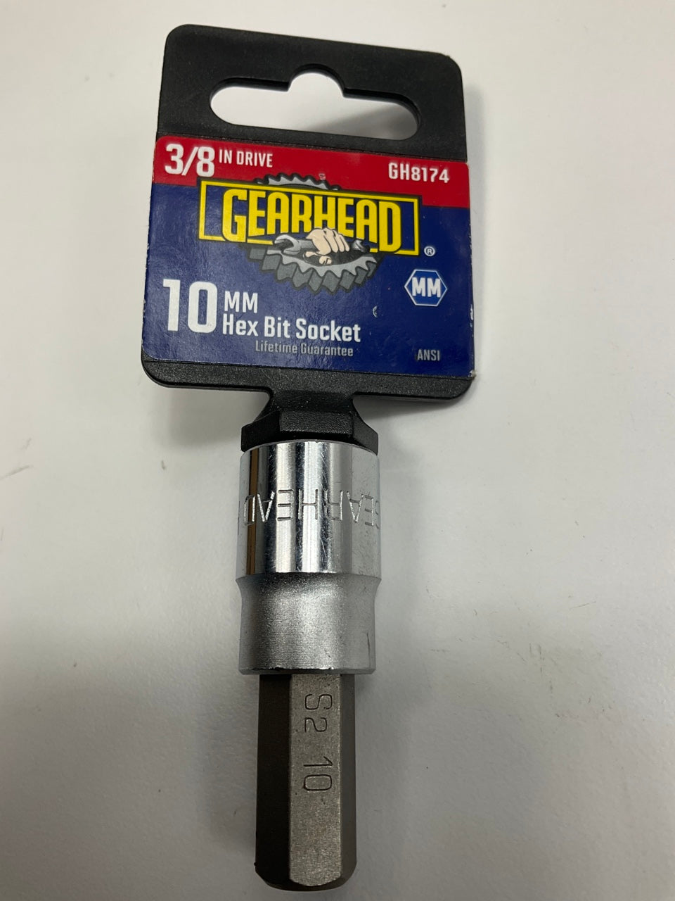 Gearhead GH8174 10mm Metric Hex Bit Socket, 3/8'' Drive