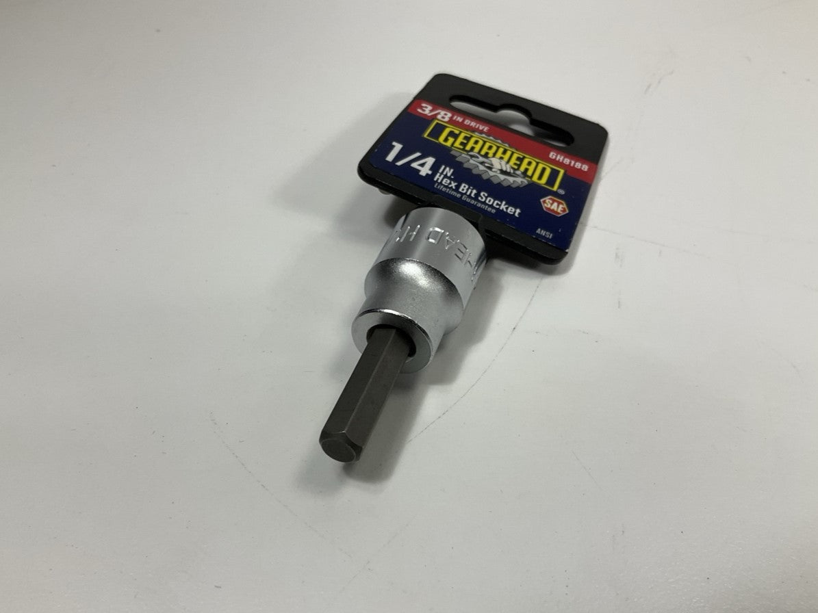Gearhead GH8188 3/8'' Drive 1/4'' Hex Bit Socket