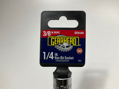 Gearhead GH8188 3/8'' Drive 1/4'' Hex Bit Socket