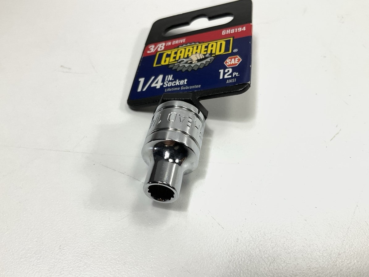 Gearhead GH8194 3/8'' Drive, 12 Point, 1/4'' Socket,