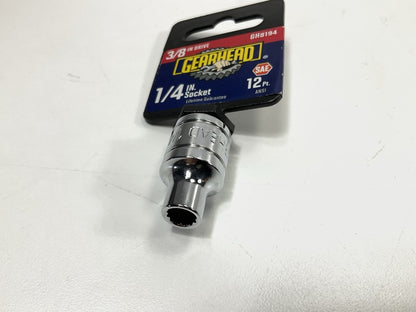 Gearhead GH8194 3/8'' Drive, 12 Point, 1/4'' Socket,