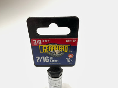 Gearhead GH8197 3/8'' Drive, 12 Point, 7/16'' Socket