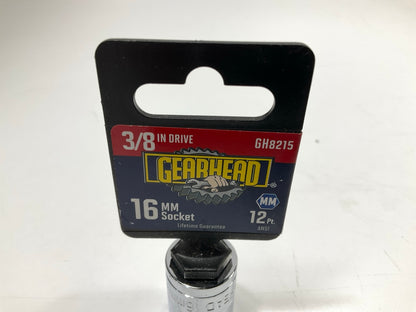 Gearhead GH8215 3/8'' Drive, 12 Point, 16mm Metric Socket