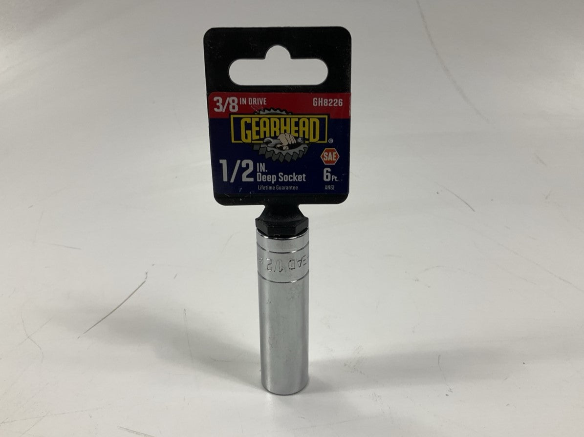 Gearhead GH8226 3/8'' Drive, 6 Point, 1/2'' Deep Socket