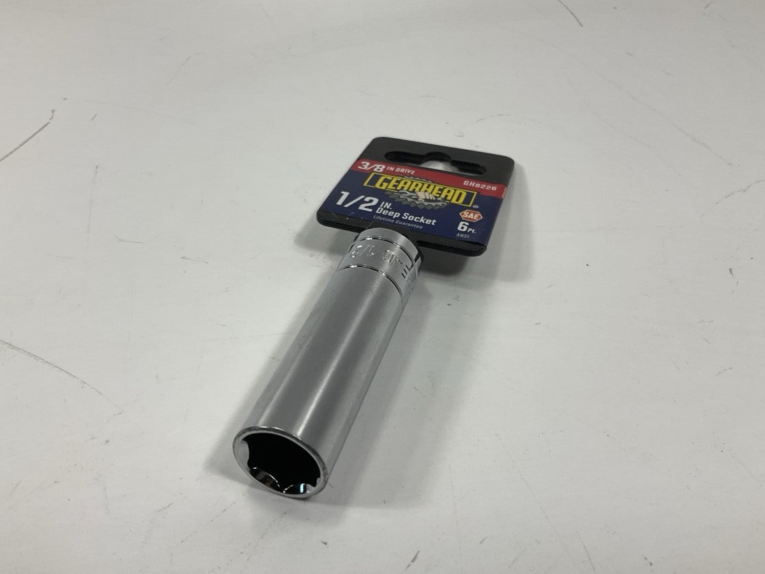 Gearhead GH8226 3/8'' Drive, 6 Point, 1/2'' Deep Socket