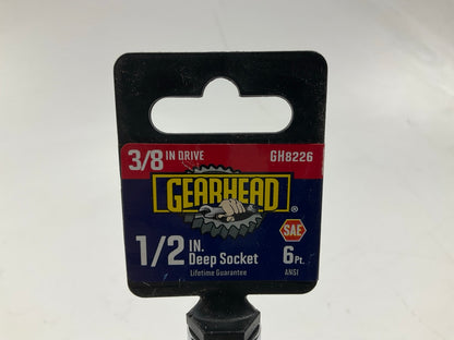 Gearhead GH8226 3/8'' Drive, 6 Point, 1/2'' Deep Socket