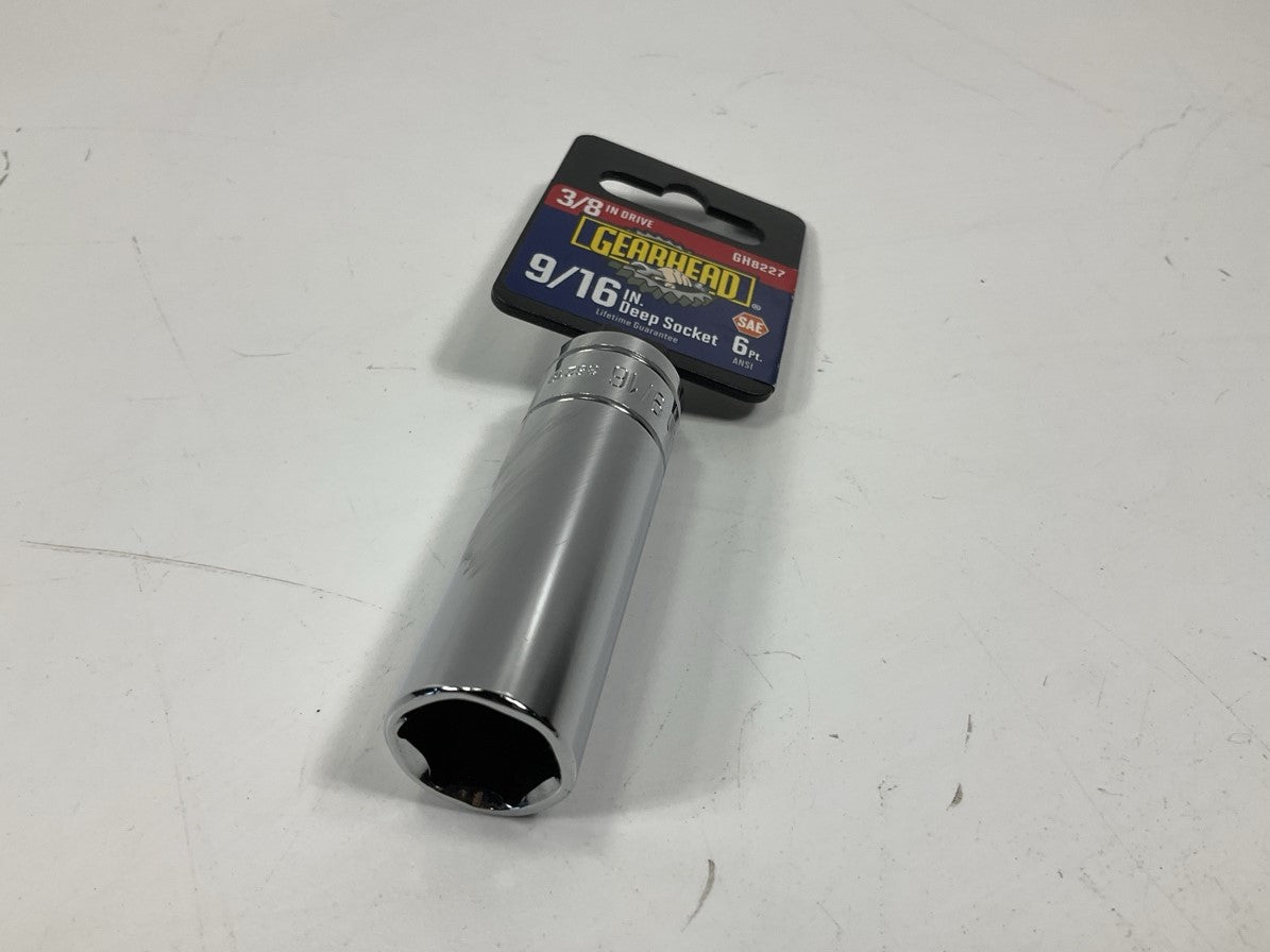 Gearhead GH8227 3/8'' Drive, 6 Point, 9/16'' Deep Socket
