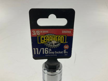 Gearhead GH8229 3/8'' Drive, 6 Point, 11/16'' Deep Socket