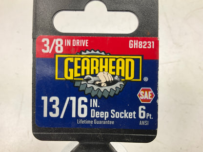 Gearhead GH8231 13/16'' Deep Socket, 6 Point, 3/8'' Drive
