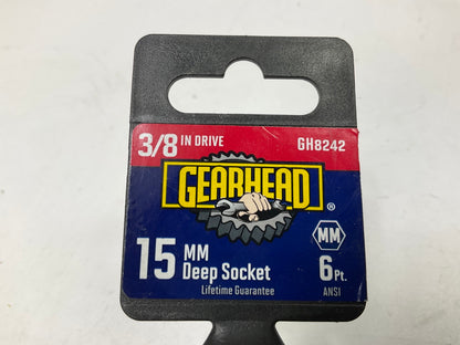 Gearhead GH8242 3/8'' Drive, 6 Point, 15MM Deep Metric Socket