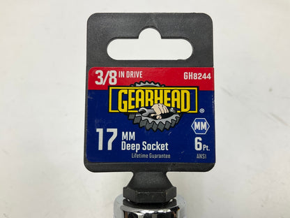 Gearhead GH8244 3/8'' Drive, 6 Point, 17mm Metric Deep Socket