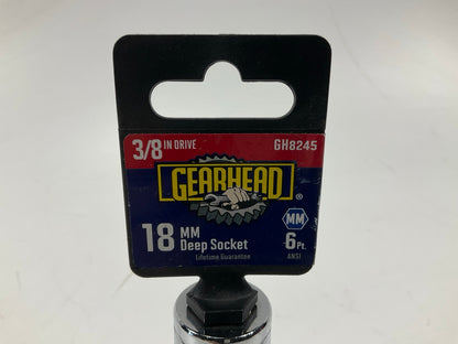 Gearhead GH8245 3/8'' Drive, 6 Point, 18mm Metric Deep Socket