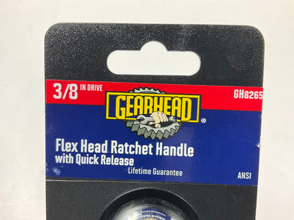 Gearhead GH8265 3/8'' Drive Flex Head Quick Release Ratchet Handle