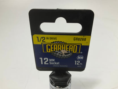 Gearhead GH8268 1/2'' Drive, 12 Point, 12mm Metric Socket