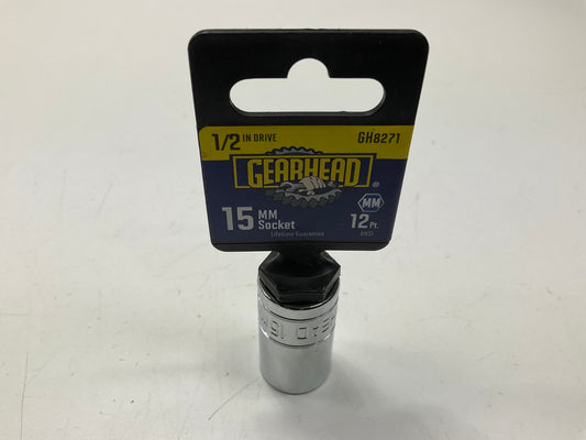 Gearhead GH8271 1/2'' Drive, 12 Point, 15MM Metric Socket