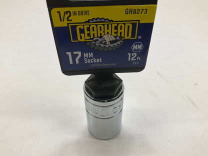 Gearhead GH8273 1/2'' Drive, 12 Point, 17MM Metric Socket