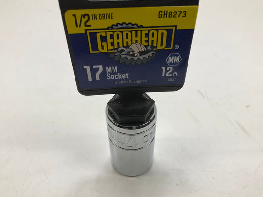 Gearhead GH8273 1/2'' Drive, 12 Point, 17MM Metric Socket