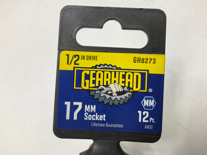 Gearhead GH8273 1/2'' Drive, 12 Point, 17MM Metric Socket