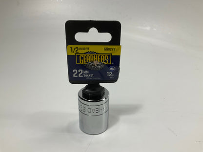 Gearhead GH8278 1/2'' Drive, 12 Point, 22mm Metric Socket