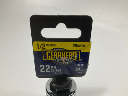 Gearhead GH8278 1/2'' Drive, 12 Point, 22mm Metric Socket