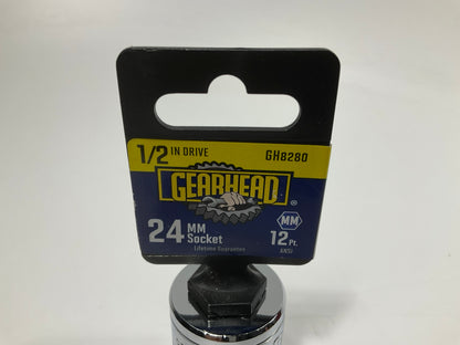 Gearhead GH8280 1/2 Drive, 12 Point, 24mm Metric Socket