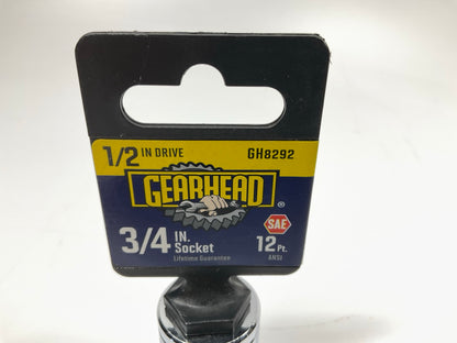 Gearhead GH8292 1/2'' Drive, 12 P Oint, 3/4'' Socket