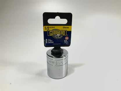 Gearhead GH8298 1/2'' Drive, 12 Point, 1-1/8'' Socket.