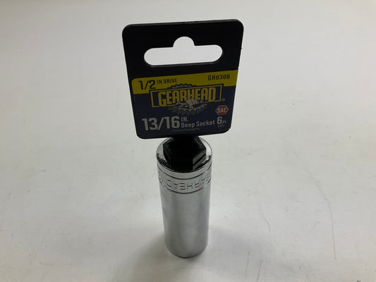 Gearhead GH8306 1/2'' Drive, 6 Point, 13/16'' Deep Socket