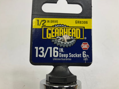 Gearhead GH8306 1/2'' Drive, 6 Point, 13/16'' Deep Socket