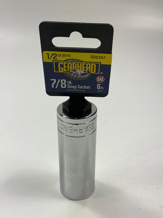 Gearhead GH8307 1/2 Drive 6PT 6 Point Deep Socket, 7/8''