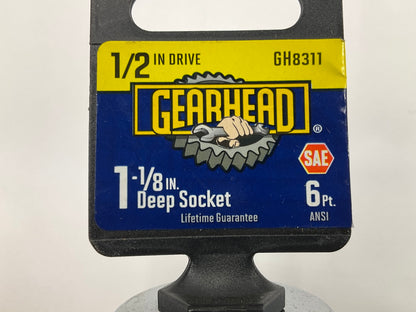Gearhead GH8311 1/2'' Drive X 1-1/8'' Deep SAE 6PT Socket