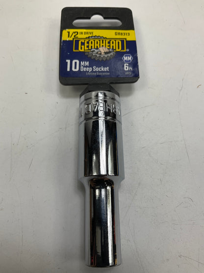 Gearhead GH8313 1/2'' Drive, 6 Point, 10mm Deep Socket
