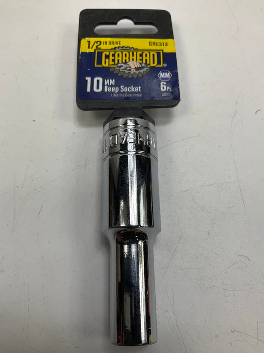 Gearhead GH8313 1/2'' Drive, 6 Point, 10mm Deep Socket