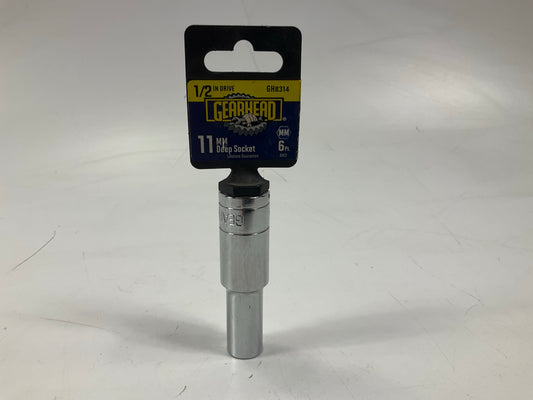 Gearhead GH8314 1/2'' Drive, 6 Point, 11mm Metric Deep Socket