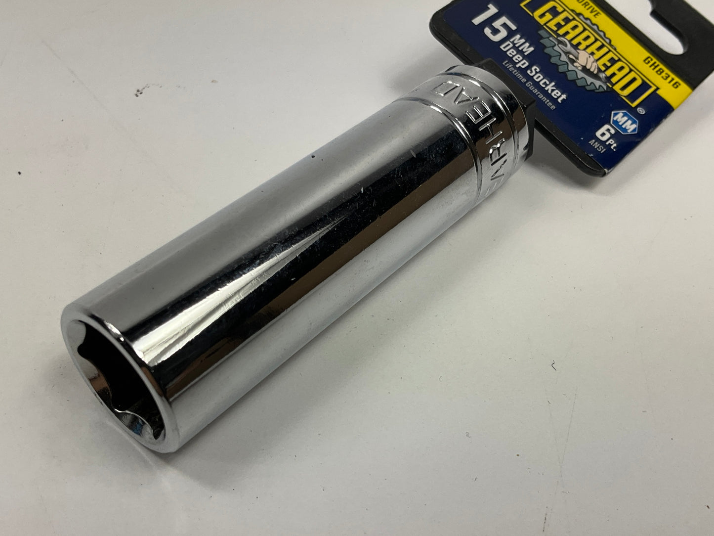 Gearhead GH8316 15mm Deep Socket, 6 Point, 1/2'' Drive